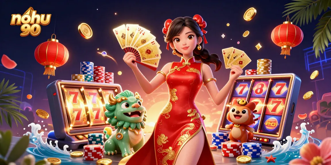 Experience exciting gameplay at nohu 90 with vibrant illustrations of slots, jackpots, and action-packed moments.