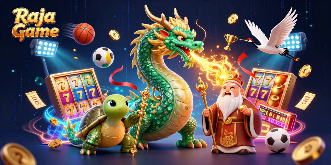 Experience the thrilling world of Raja Game with a dragon breathing fire in a vibrant casino scene filled with exciting elements.
