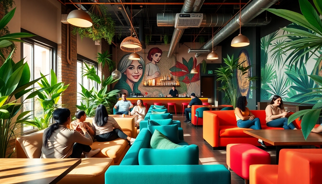Meltz Social Club Madrid: vibrant interior featuring guests enjoying the relaxed atmosphere.