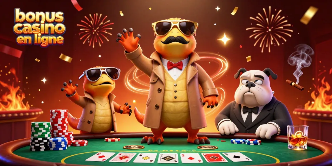Profitez des promotions accessibles grâce aux bonus casino en ligne dans une scène de casino animée.