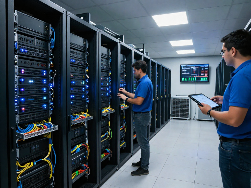 Monitoreo de servidores dedicados en México en un moderno centro de datos.