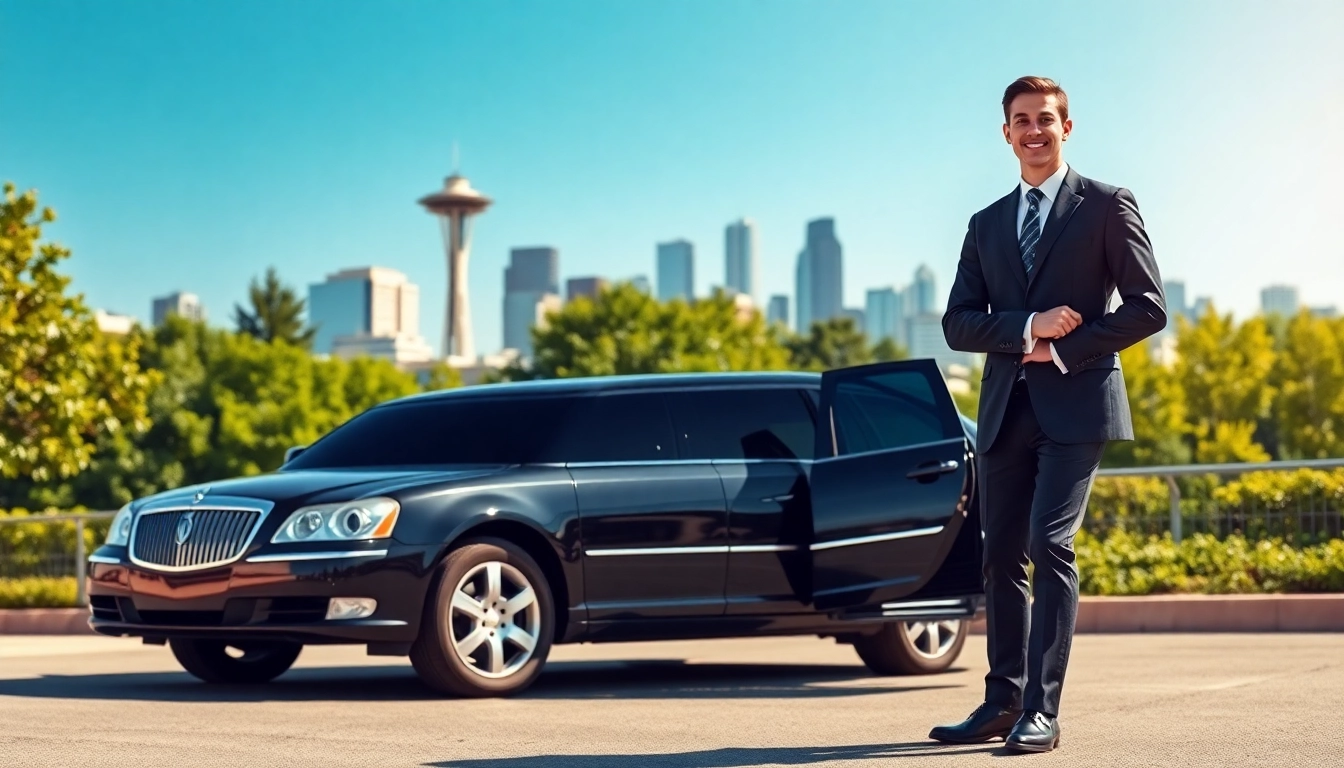 Book a limo from seattle to vancouver with a professional chauffeur welcoming guests.
