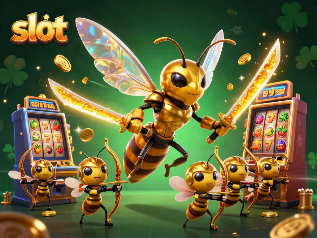 Menangkan jackpot dengan mesin slot berpadu dengan karakter unik dalam ilustrasi 3D.
