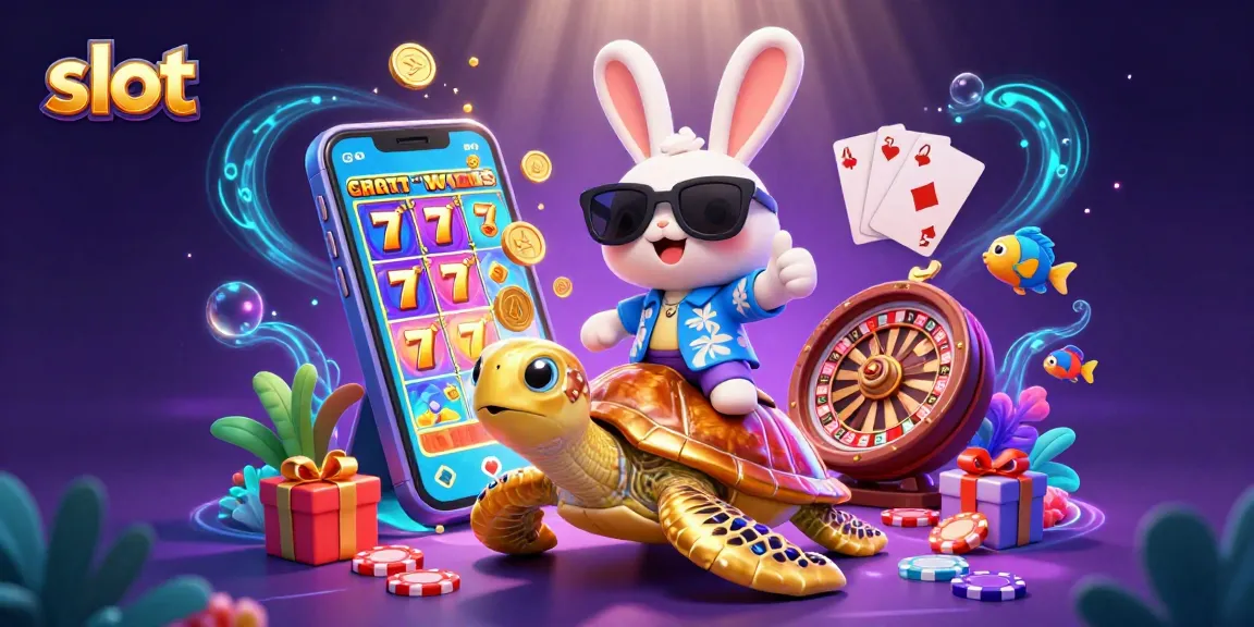 Experience thrilling slot action with a lucky rabbit, a golden turtle, and dynamic game elements.