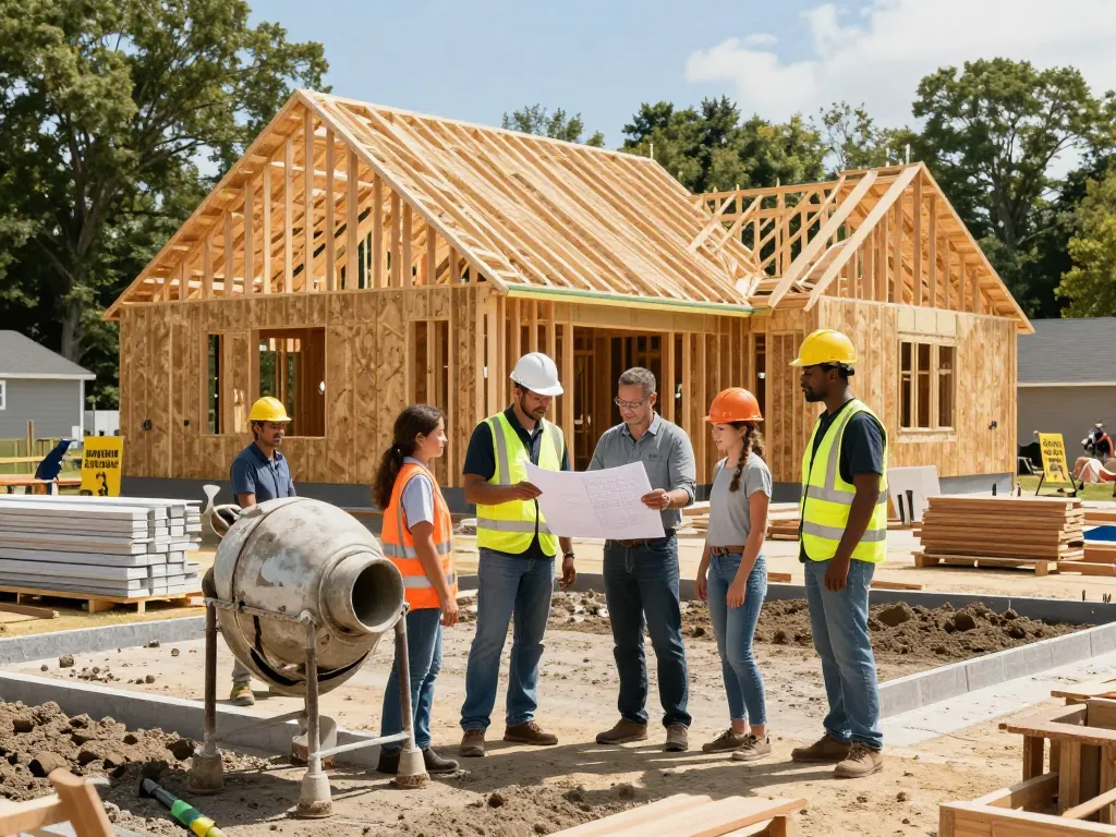 Construction company in Maine team building energy-efficient homes with attention to detail.