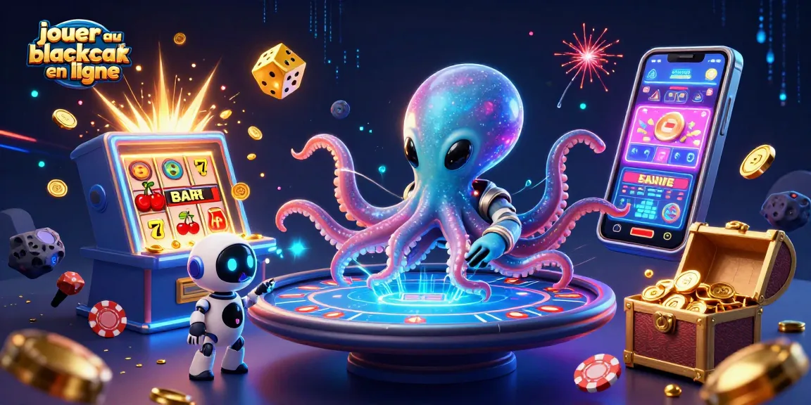 Jouer au blackjack en ligne avec une illustration colorée et dynamique, expérience immersive garantie.