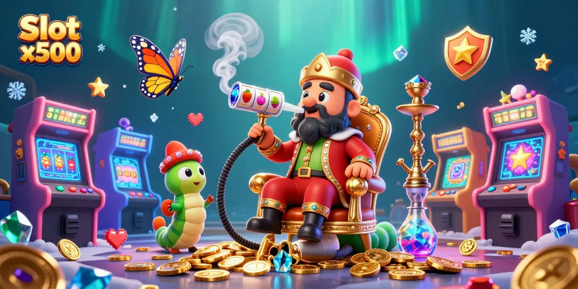 Experience the thrill of Slot x500 with vibrant characters and classic casino elements in a rich 3D illustration.