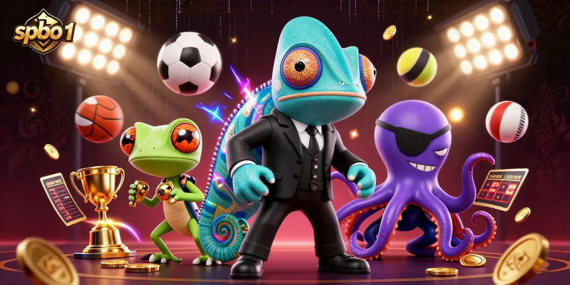 Experience excitement with spbo 1 in this dynamic casino illustration featuring vibrant characters and elements.