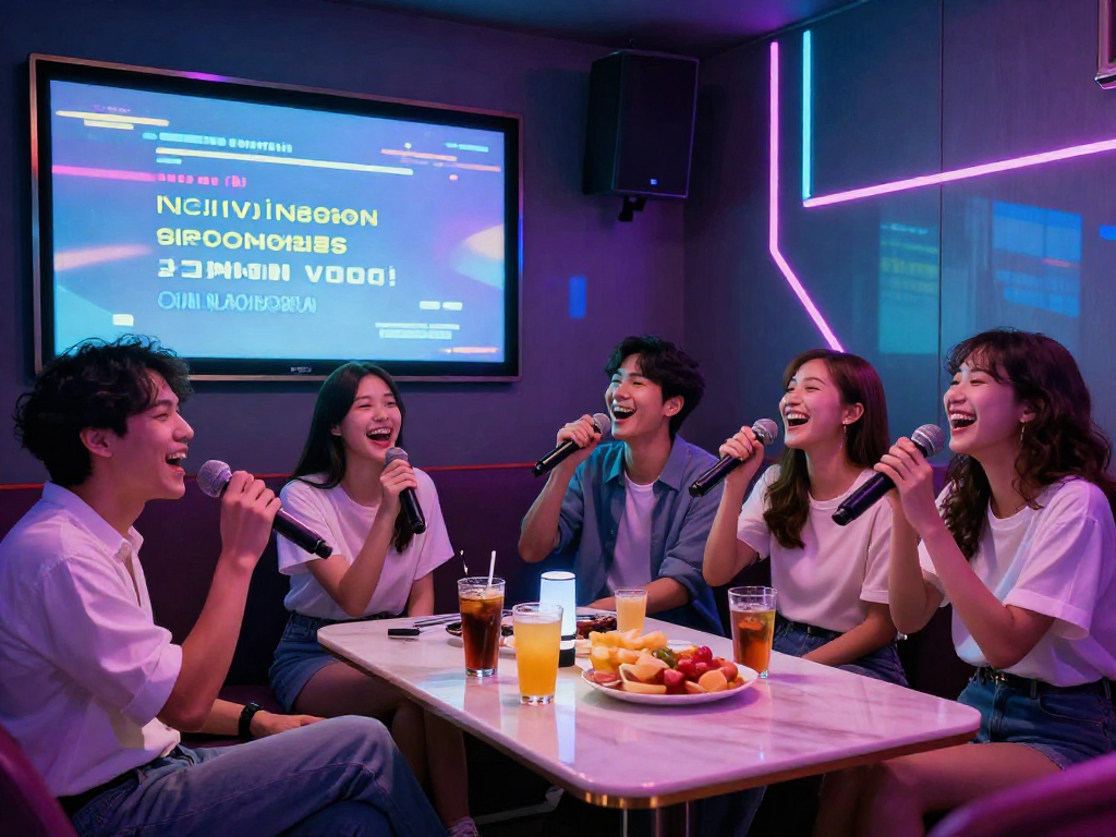 강남 달토 가라오케에서 친구들과 함께 노래 부르는 즐거운 모습