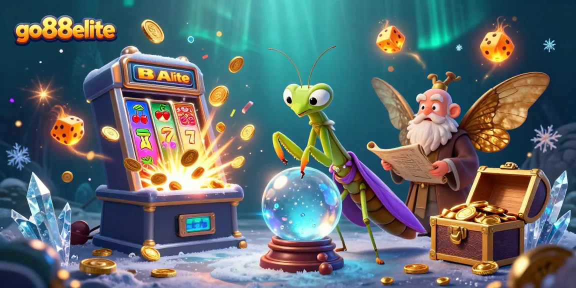 Experience the excitement of go88elite with vibrant casino games and dynamic win symbols in a captivating illustration.