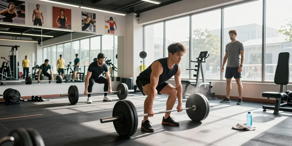 Pharmaqo Shop athlete training with high-quality equipment in a vibrant gym.