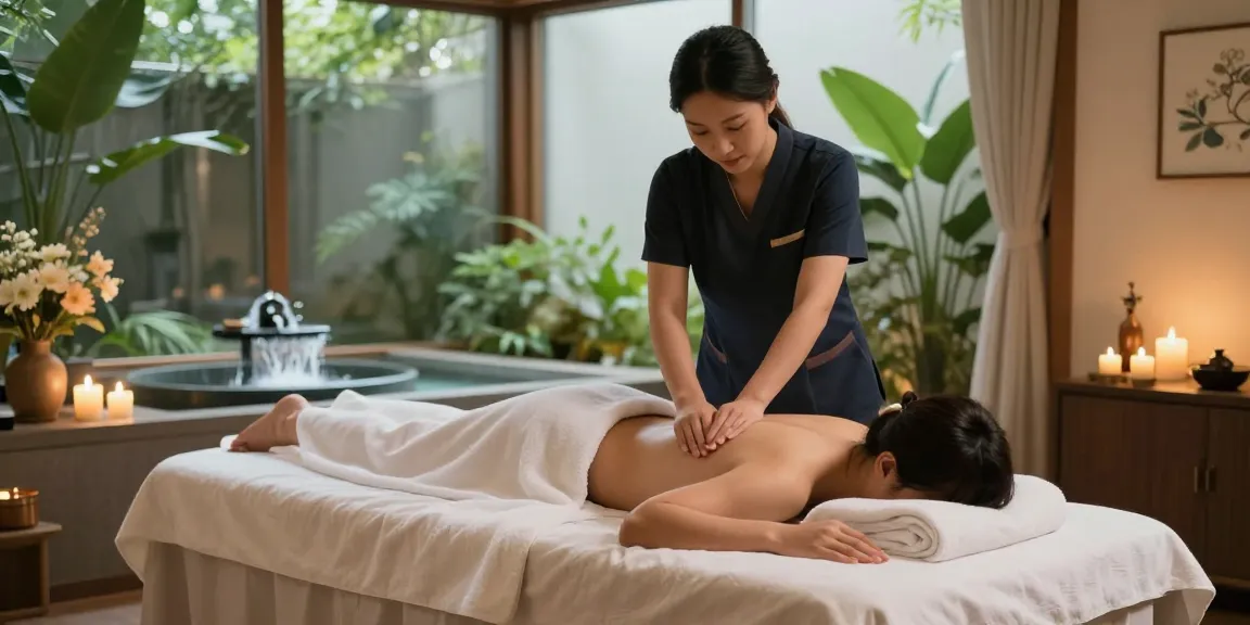 Relaxing 강남출장마사지 therapy session in a serene spa environment